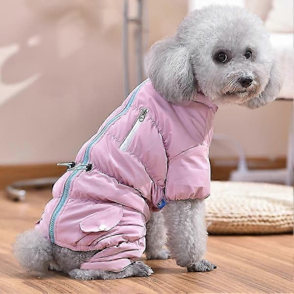 Snösäker hundvindjacka liten medium valp vinter utomhus hög hals varm M Pink as described