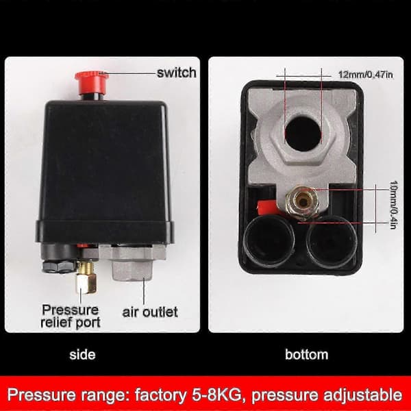 90-120psi Luftkompressor Tryckbrytare Kontrollventil Regulator SCNTCV Gaoly
