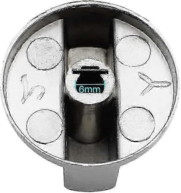 6 stk. 6 mm komfurknapper Universal metalkontrolknapper til gaskomfur