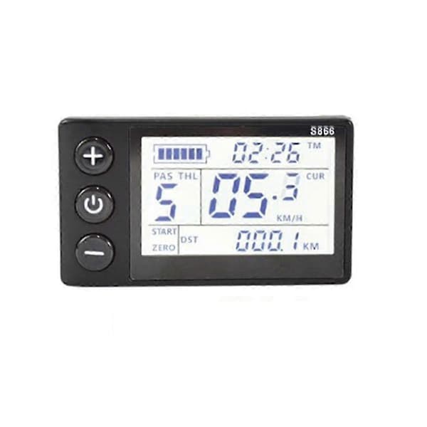 Kontrolpanel til S866 elcykel vandtæt LCD-display Black