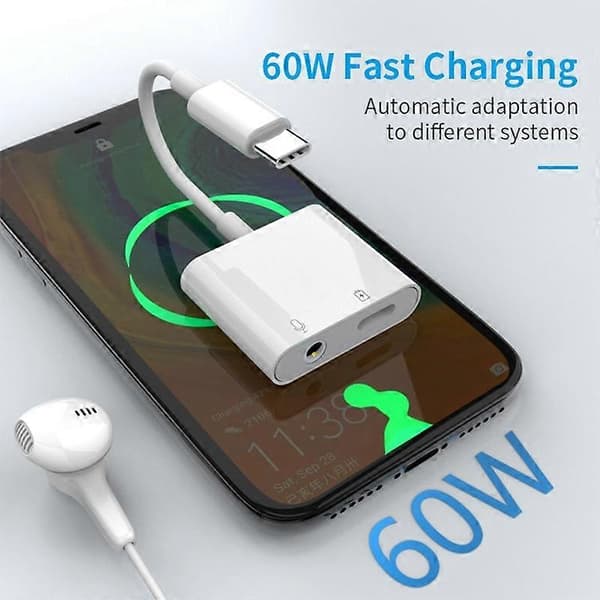 MH-CM33S USB-C til 3,5 mm hovedtelefon lydadapter Type-C Jack AUX Dongle Konverter