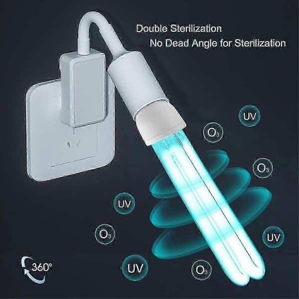 25W E27 UVC kvartsrørlampe for 360° sterilisering og desinfeksjon