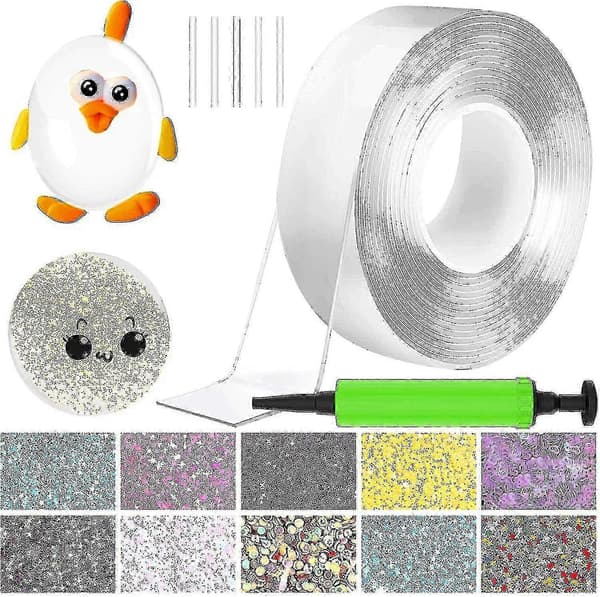 Opgrader Nano Tape Bubble Kit Dobbeltklæbende Tape Plastboble Elastisk Tape Ny