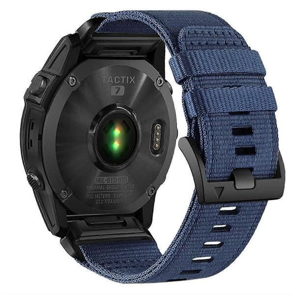 Urrem til Garmin Fenix 8 51mm/ Enduro 3/ Instinct 2X Universal 26mm Quick Release Nylon Canvas Urrem Blue
