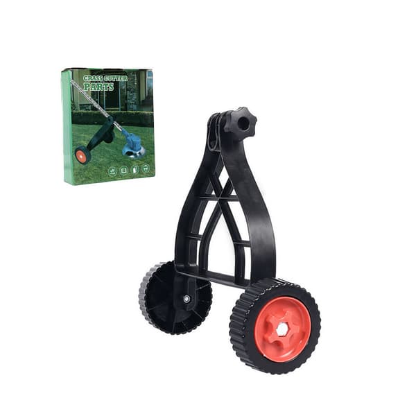 Universal Lawnmower Wheel Support Wheel with Bracket, Mobile and Adjustable Wheel System for Grass Trimmer and Brush Cutter Extra Wheel