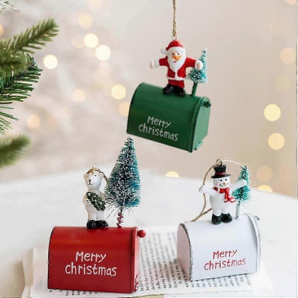 Grön julbrevlåda hänge