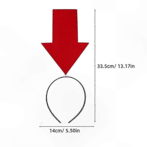 Røde pilhodebånd til hår, 6-pakning pil ned hårpynt -Z Red 32x14cm