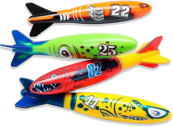4 Styks Dykke Torpedo Banditter Pool Legetøj Under Vand