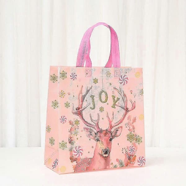 Rosa Vattentäta Presentpåsar i Non-woven för Jul, 24-pack