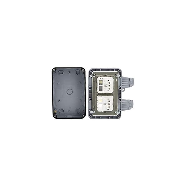 Outdoor Double Socket with USB Waterproof Heavy Duty Electrical Outlet with Wall Box (Double)