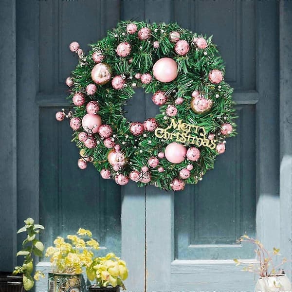 Kunstig julekrans, juledekorasjon, julerosa