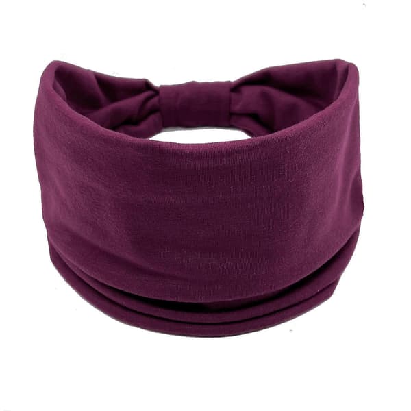 Ensfarget bredt elastisk pannebånd for kvinner, elastisk sklisikker turban