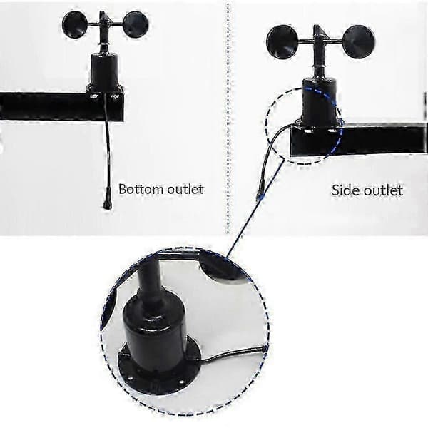 Tre-kopps anemometer vindhastighetssensor 0–70m/s, pulsutgang DC5-30V for værstasjon
