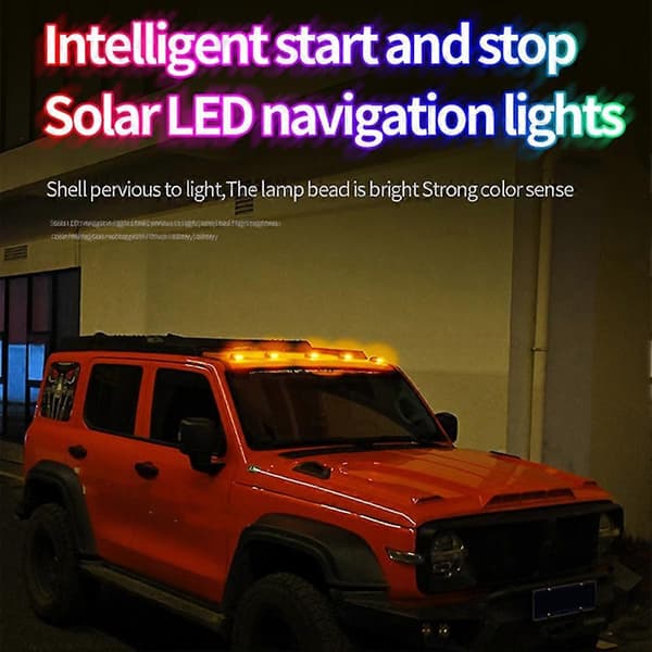 Solcelledrevne førerhuslys for lastebil LED trådløse taklys Pickup☆☆☆☆ 2pcs+rc One size