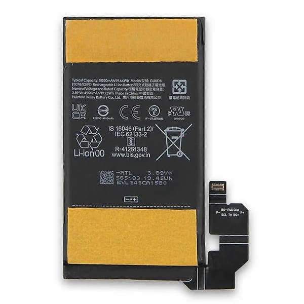 Til Google Pixel 8 Pro 3.89V 4950mAh Li-Polymer Batteri Samlekomponent (Uden Logo) (Encode: GUKD8)