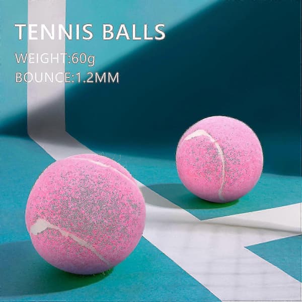 6 st elastiska tennisbollar 66 mm rosa för nybörjare, slitstarka