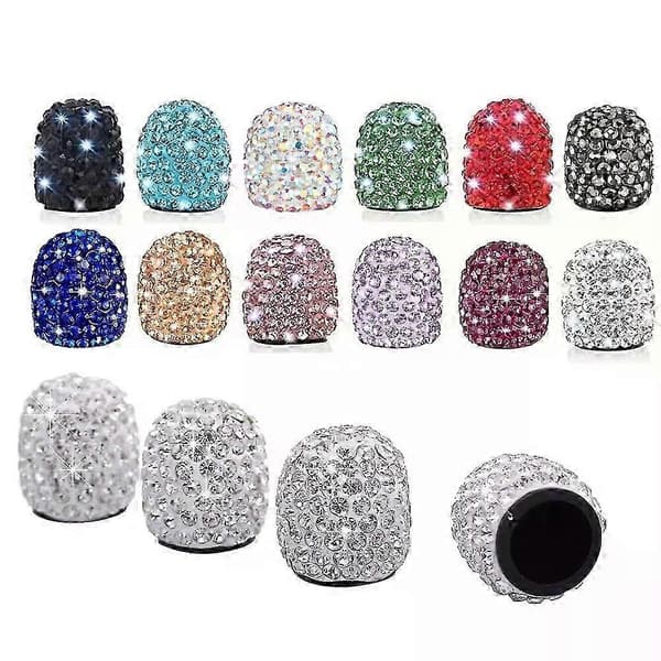 4 stk. diamant-rhinestone bilventilhetter støvtette universelle bilbling