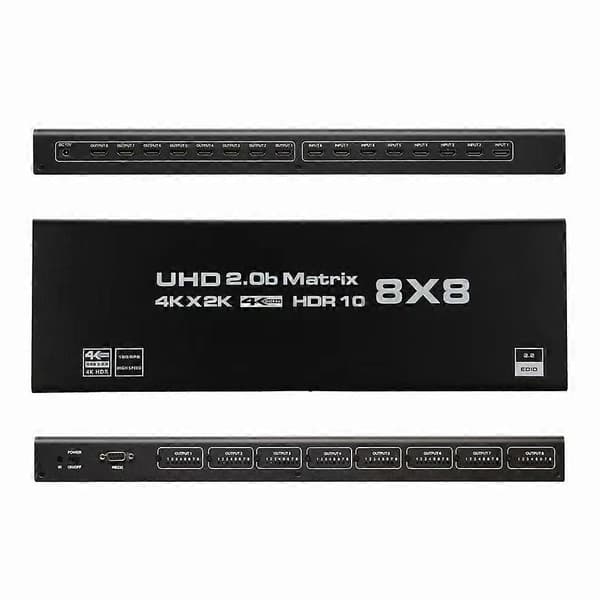 8 x 8 HDMI Matrix Switch Converter 4K 60Hz HDCP2.2 Decoder HDMI 2.0 Digital Matrix Splitter med Rem