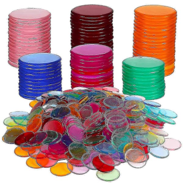 500 stk. Bingo Chips Plastik Runde Brikker Markører til Bingospilkort Tællespil Tilbehør