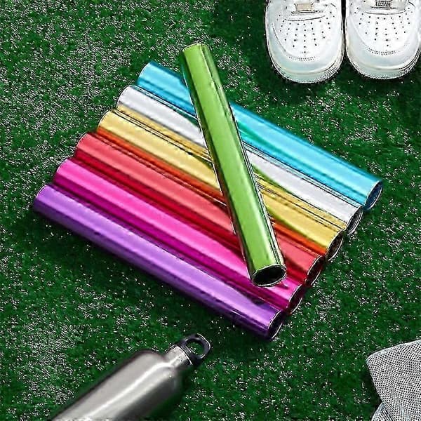 8 stk. aluminiumsstafetpinde til atletikløb og gymnastik Random Color
