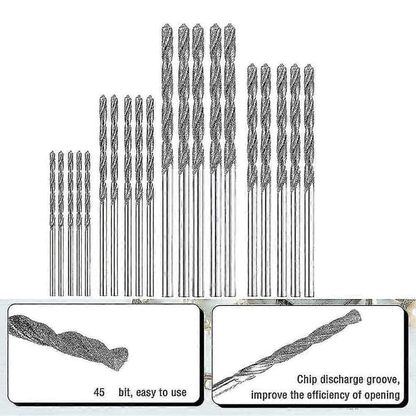 20 stk. diamantborebits 4 størrelser 1 mm 1,5 mm 2 mm 2,5 mm til havglas, skaller, smykker Silver