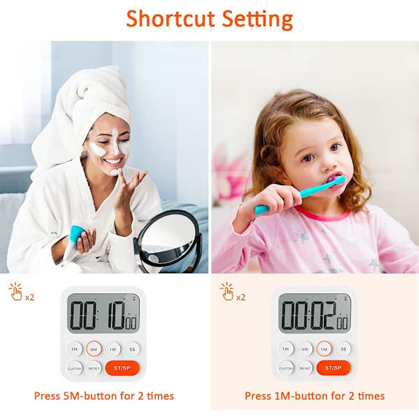 Køkkentimer Digital Kokketimer Magnetisk Nedtællingstimer