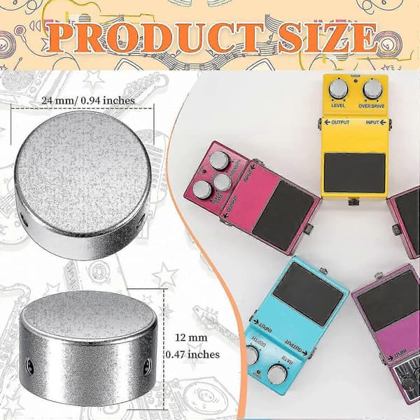Kitaran efektipedaalin jalkakytkimen päällyste Barefoot Button Cap tarkkuutta varten Silver