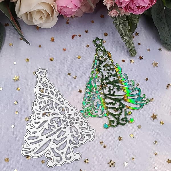 Stjärna Julgran Bård Stansmall för DIY Scrapbooking