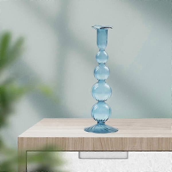 HG 2-pack klara ljusstakar i glas, eleganta ljusstakar för heminredning, fest, sovrum, högtider, bordsdekoration