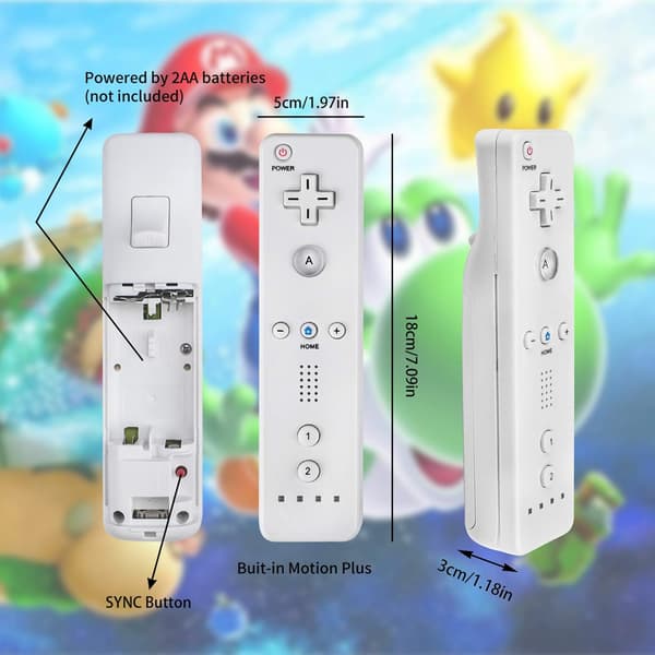 2-pak Wii Remote-controller med silikonebeskyttelse [YDE]