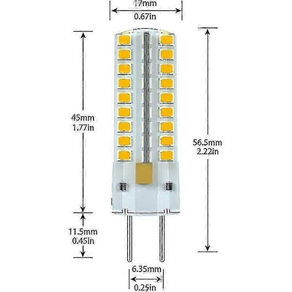G6.35 LED-lampe 12V 7W Halogen Erstatning Ikke-dimbar 2 stk