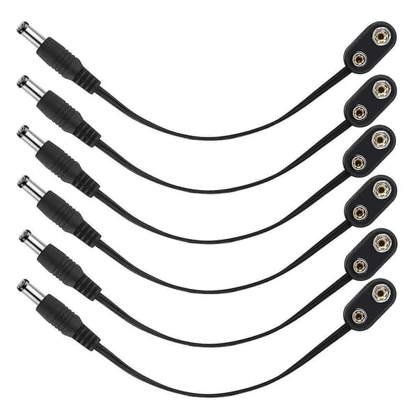 Gitarrpedal Strömkabel 9 Volt Batterikontakter 9v Batteriklämma Strömförsörjning För Gitarrpedaler 6