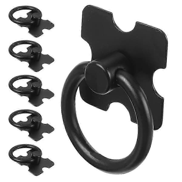 Moderne ringformede metallhåndtak for møbler 6 stk stue Black