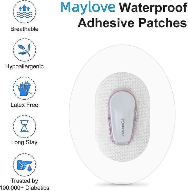 Dexcom G6 Sensor Vanntett Plaster, Hudvennlig CGM Overpatch Beskyttelse beige