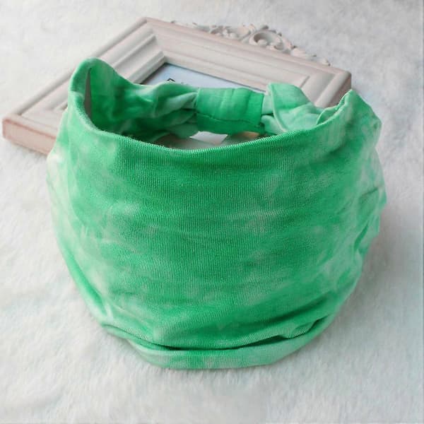 Ensfarget bredt elastisk pannebånd for kvinner, elastisk sklisikker turban