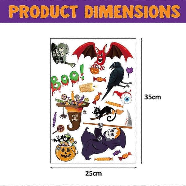 Halloween Gnome vindusdekorasjon, Halloween vindusglassdekorasjon vindusdekor