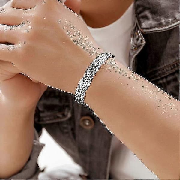 Herre fjærarmbånd retrodesign justerbart armbånd gave til ham