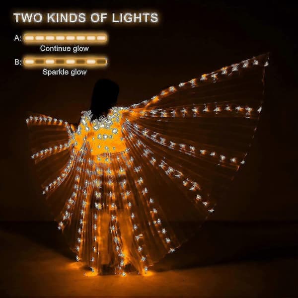 LED Lysende Sommerfuglvinger Halloween Kostyme Tilbehør for Voksne