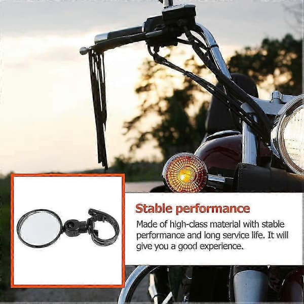 2 st roterbara justerbara motorcykelbackspeglar Black 14X8CM