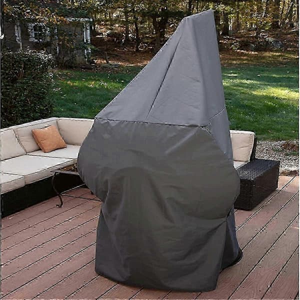 Terrassefontenedeksel 50H tommer Polyester Snøring Regn Snøbeskyttelse Svart Black