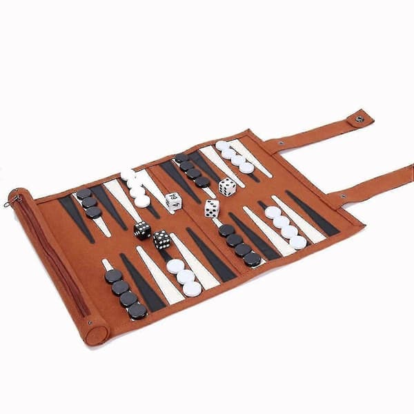 Backgammon Brettspill Bærbare Backgammonsett for Voksne Reisesspill Voksen Rulledesign Barn