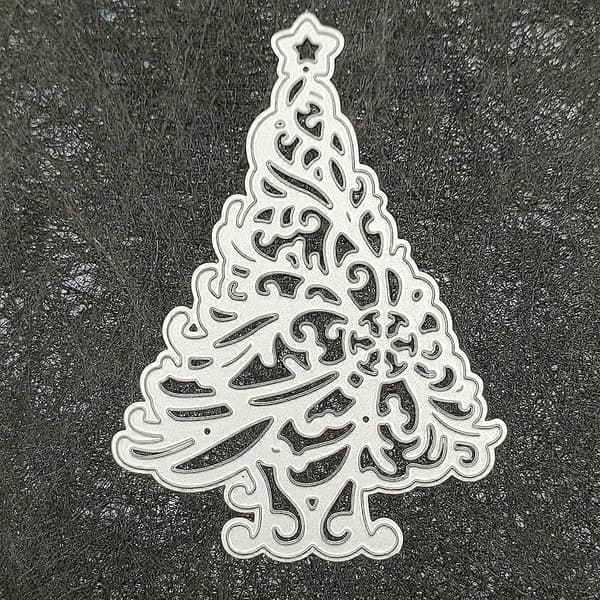 Stjärna Julgran Bård Stansmall för DIY Scrapbooking