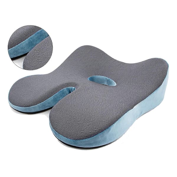 Sittdyna Memory Foam Andningsbar Halkskydd Skrivbordsstolsdynor för Kontor Hem blue