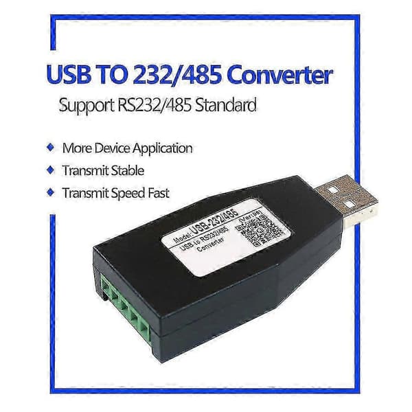Industriel USB til RS485 RS232 signalomformer til seriel kommunikation black