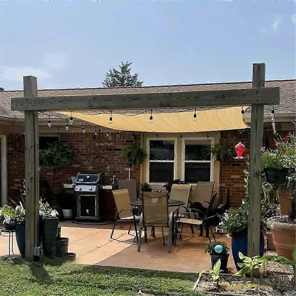 2x4m Beige UV-blokerende skyggenet til udendørs planter og solbeskyttelse YellowBlack