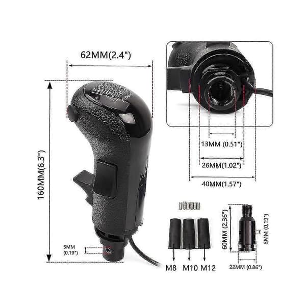 PC USB Gearshift Knop Kompatibel med G29 G27 G25 TH8A Racerrat Black