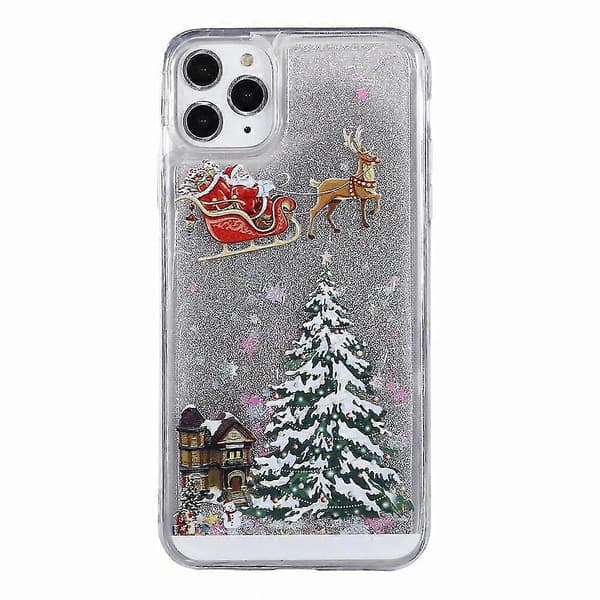 Jule-glitterdeksel til mobiltelefon White For iPhone 12 Mini