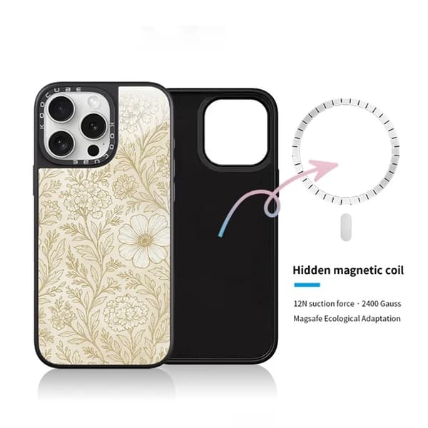 Mobildeksel til iPhone 15 Pro Max MagSafe Aluminium Silikon Beige 95