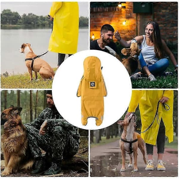 Vanntett hette lett 4 ben hund regnfrakk Yellow as described