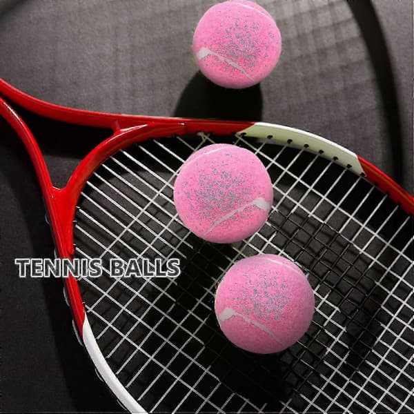 6 st elastiska tennisbollar 66 mm rosa för nybörjare, slitstarka